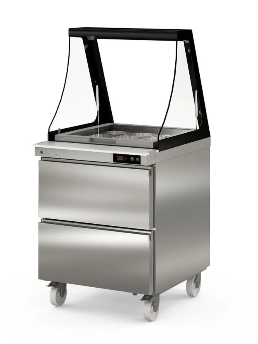 Coreco Saladette US Range 700 - 0/2 mit Glasaufsatz