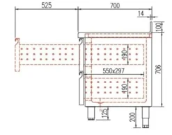 Coreco Tiefkühltisch Premium 0/4 mit Aufkantung