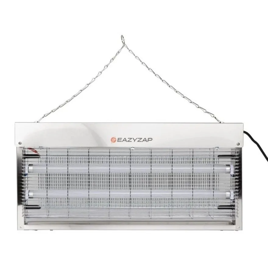 Eazyzap LED Insektenvernichter 150m² 20W, gebürsteter Edelstahl, energieeffizient