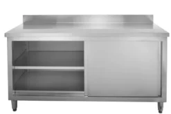 Edelstahl Arbeitsschrank Basic 200x60 mit Aufkantung 100 mm