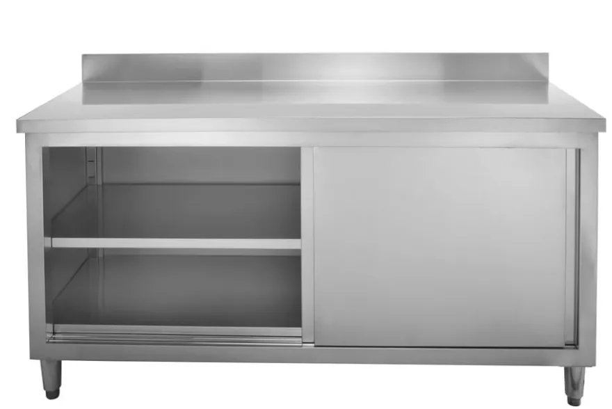 Edelstahl Arbeitsschrank Basic 200x60 mit Aufkantung 100 mm