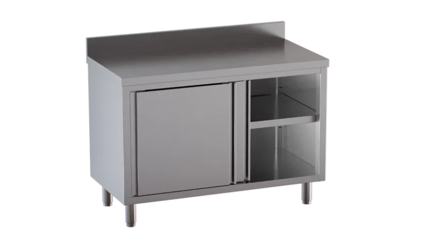 Edelstahl-Arbeitsschrank ECO 10x6 mit Aufkantung