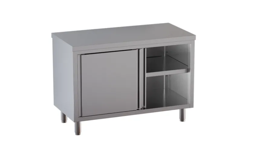 Edelstahl Arbeitsschrank ECO 20x6 ohne Aufkantung