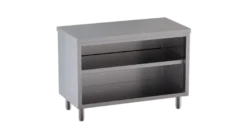 Edelstahl-Arbeitsschrank ECO 10x6 offen ohne Aufkantung