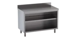 Edelstahl-Arbeitsschrank ECO 14x6 offen mit Aufkantung
