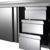 Edelstahl-Arbeitsschrank ECO mit Flügeltür und 3 Schubladen 14x6