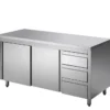 Edelstahl-Arbeitsschrank ECO mit Flügeltür und 3 Schubladen 12x7