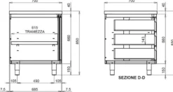 Edelstahl-Arbeitsschrank ECO mit Flügeltür und 3 Schubladen 12x7