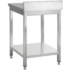 Edelstahl Arbeitstisch Basic 7x6 mit Grundboden und Aufkantung, zur Selbstmontage