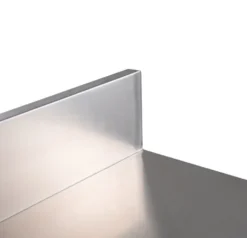 Edelstahl Arbeitstisch Basic 7x6 mit Grundboden und Aufkantung, zur Selbstmontage