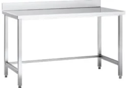 Edelstahl Arbeitstisch Eco 6x6 ohne Grundboden mit Aufkantung