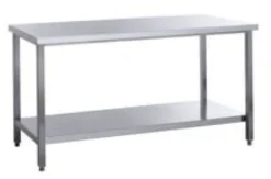 Edelstahl Arbeitstisch Eco 10x6 mit Grundboden