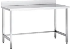 Edelstahl Arbeitstisch Eco 14x6 ohne Grundboden mit Aufkantung