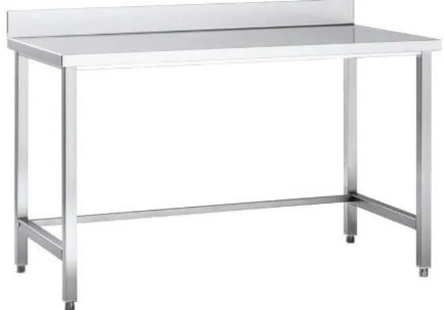 Edelstahl Arbeitstisch Eco 15x6 ohne Grundboden mit Aufkantung