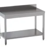 Edelstahl Arbeitstisch Eco 18x6 mit Grundboden und Aufkantung