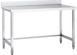 Edelstahl Arbeitstisch Eco 15x7 ohne Grundboden mit Aufkantung