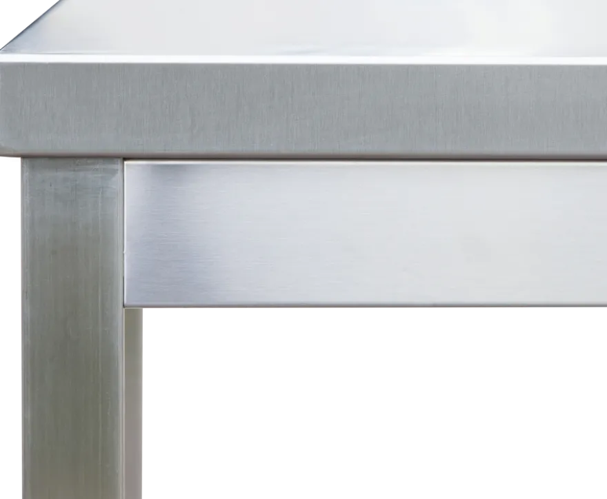 Edelstahl Arbeitstisch Profi 1200 x 600 mm - mit Grundboden und Aufkantung
