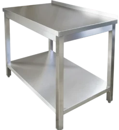 Edelstahl Arbeitstisch Profi 700 x 600 mm - mit Grundboden und Aufkantung
