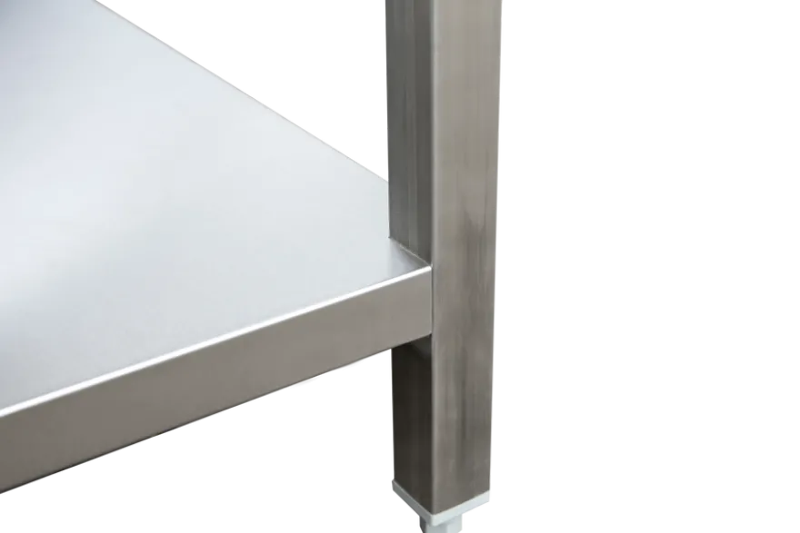 Edelstahl Arbeitstisch Profi 700 x 600 mm - mit Grundboden und Aufkantung