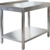 Edelstahl Arbeitstisch Profi 1500 x 700 mm - mit Grundboden und Aufkantung