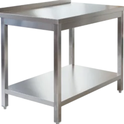 Edelstahl Arbeitstisch Profi 1500 x 700 mm - mit Grundboden und Aufkantung