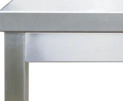 Edelstahl Arbeitstisch Profi 1200 x 700 mm - mit Grundboden und Aufkantung