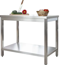 Edelstahl Arbeitstisch Profi1600 x 700 mm - mit Grundboden