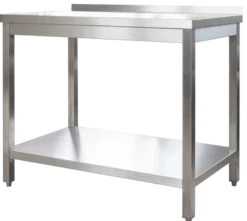 Edelstahl Arbeitstisch Profi 1800 x 600 mm - mit Grundboden und Aufkantung