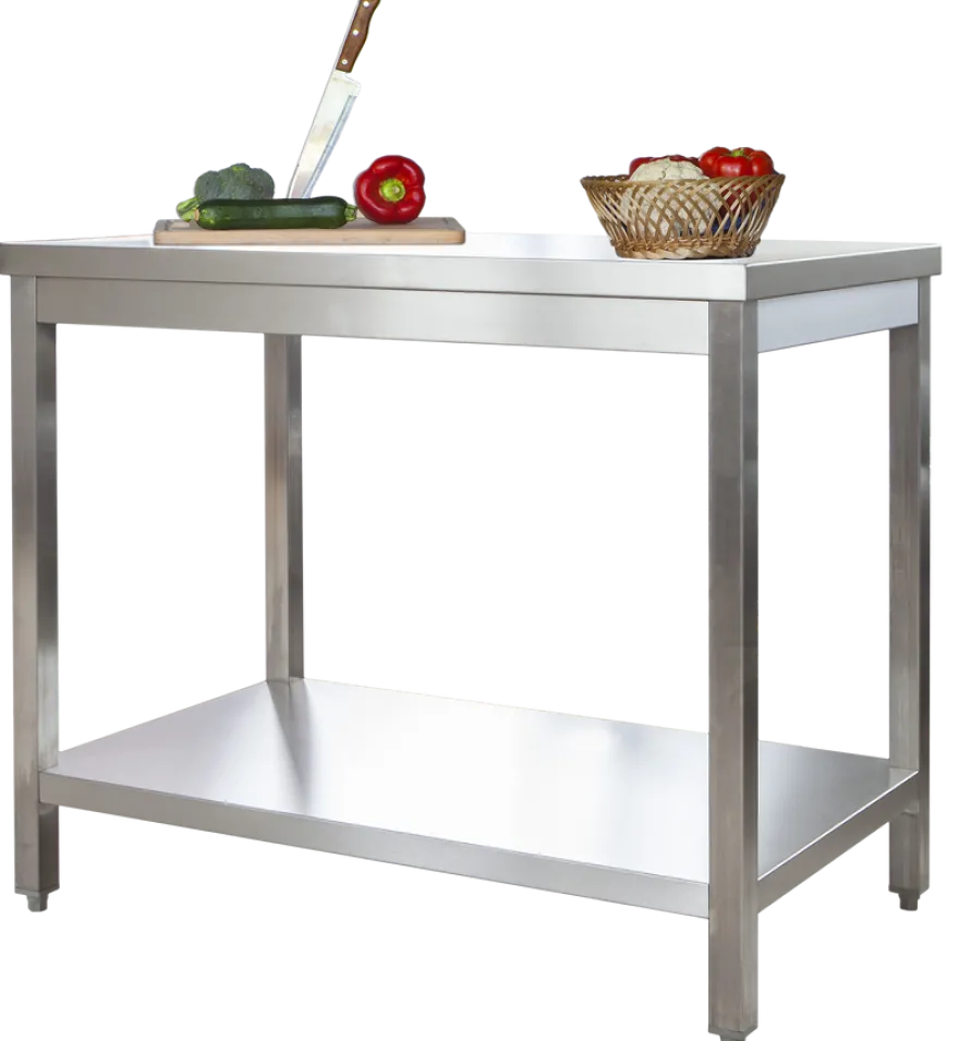 Edelstahl Arbeitstisch Profi800 x 700 mm - mit Grundboden