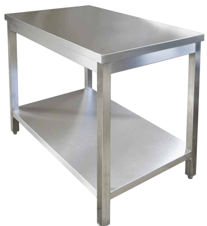 Edelstahl Arbeitstisch Profi800 x 700 mm - mit Grundboden