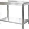 Edelstahl Arbeitstisch Profi 2000 x 600 mm - mit Grundboden und Aufkantung