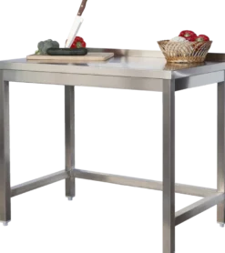 Edelstahl Arbeitstisch Profi 600 x 700 mm - mit Aufkantung
