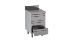 Edelstahl-Schubladenschrank ECO 3er Einheit 600 mit Aufkantung