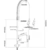 Einloch-Geschirrwaschbrause mit verstellbarer Säule, Mischbatterie und Schwenkhahn - 1.000 mm