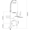 Einloch-Geschirrwaschbrause mit verstellbarer Säule, Mischbatterie und Schwenkhahn - 1.200 mm