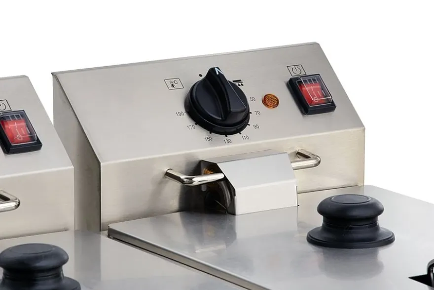 Elektro-Doppel-Fritteuse ECO 10+10 Liter mit Ablasshahn