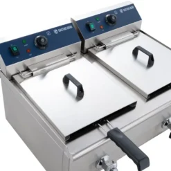 Elektro-Doppel-Fritteuse ECO 13+13 Liter mit Ablasshahn, 2x 5000 W, 400 V