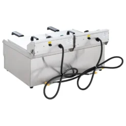 Elektro-Doppel-Fritteuse ECO 13+13 Liter mit Ablasshahn, 2x 5000 W, 400 V