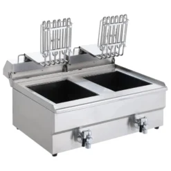 Elektro-Doppel-Fritteuse ECO 13+13 Liter mit Ablasshahn, 2x 5000 W, 400 V