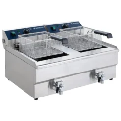 Elektro-Doppel-Fritteuse ECO 13+13 Liter mit Ablasshahn, 2x 5000 W, 400 V