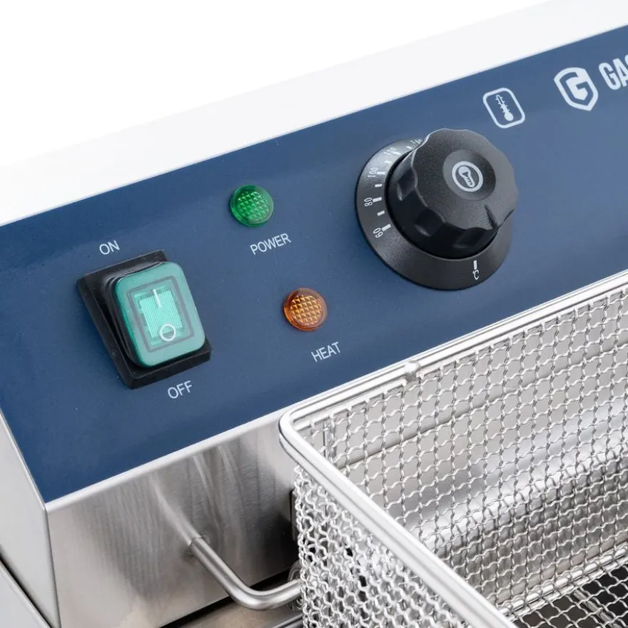 Elektro-Doppel-Fritteuse ECO 13+13 Liter mit Ablasshahn, 2x 5000 W, 400 V