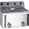 Elektro-Doppel-Fritteuse Profi 8+8 Liter mit Ablasshahn, 400 V