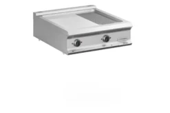 Elektro-Grillplatte Dexion Lux 980 - 80/90 - 2/3 glatt, 1/3 gerillt, verchromt - Tischgerät - 14 kW