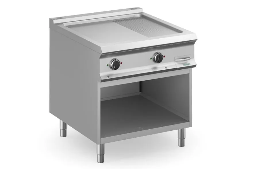 Elektrogrillplatte Dexion Lux 980 - 80/90 - 2/3 glatt, 1/3 gerillt - 14 kW