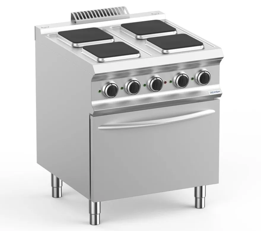 Elektroherd Dexion Lux- 700 - 70/73 mit Elektrobackofen - 4 quadratische Kochfelder - 15,3 kW