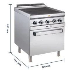Elektroherd Serie 700 - 70/70mit Elektrobackofen, Umluft - 4 quadratische, abgesenkte Kochfelder - 12,6 kW