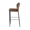 Feros Barhocker Louis, Cognac, Kunstleder gepolstert