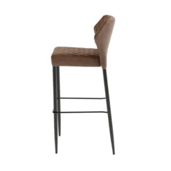 Feros Barhocker Louis, Cognac, Kunstleder gepolstert