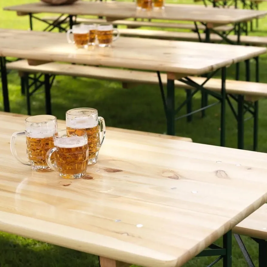Feros Faltbare Bierganitur mit Tische 70 cm - Brauereiqualität