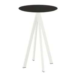 Feros Infinity Stehtisch Weiß frame +Schwarz HPL Ø70 cm